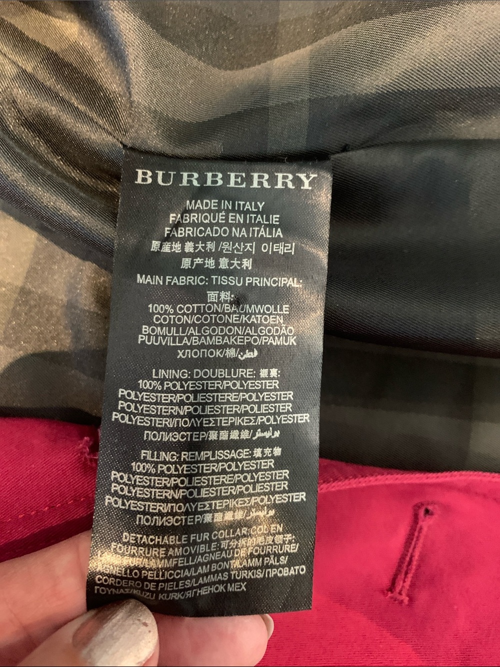 Burberry Burgundy/Merlot Double-Breasted Trench Coat - Picture 15 of 16